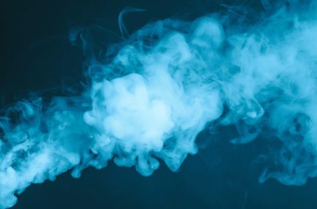vapor smoke on blue background